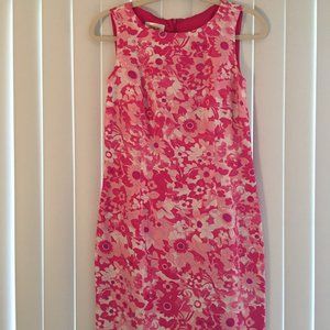 TALBOTS PURE SILK PINK FLORAL SHEATH NWOT